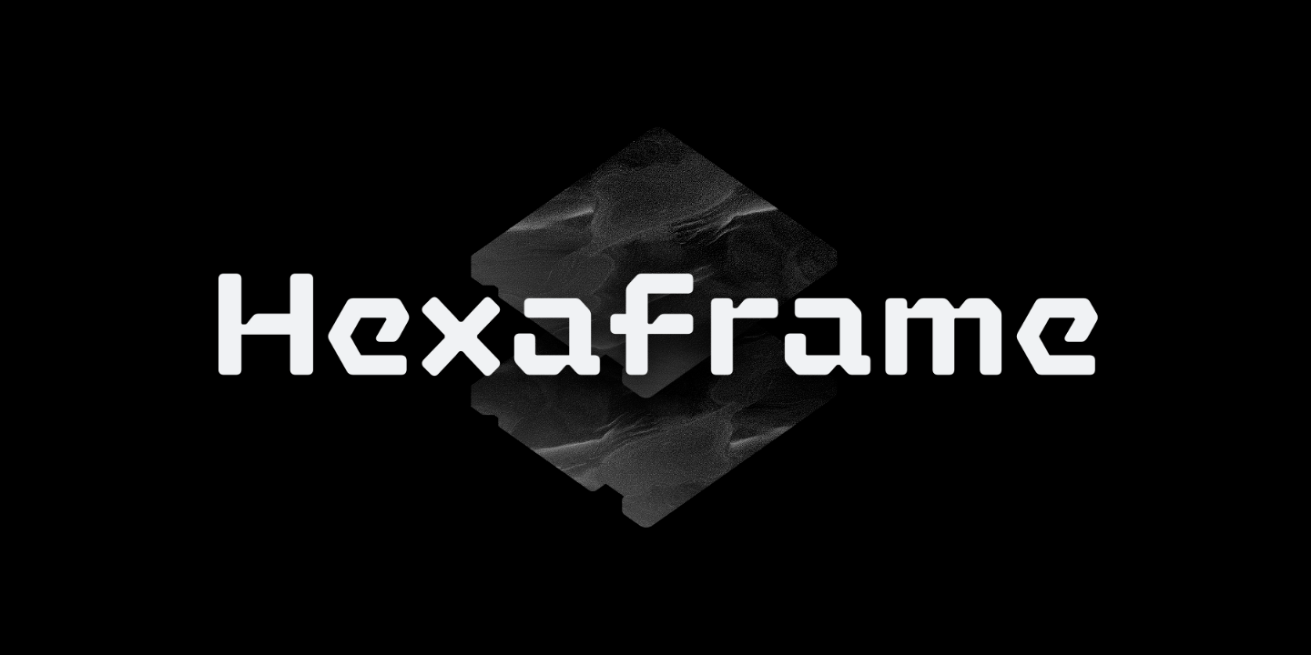 Пример шрифта Hexaframe CF